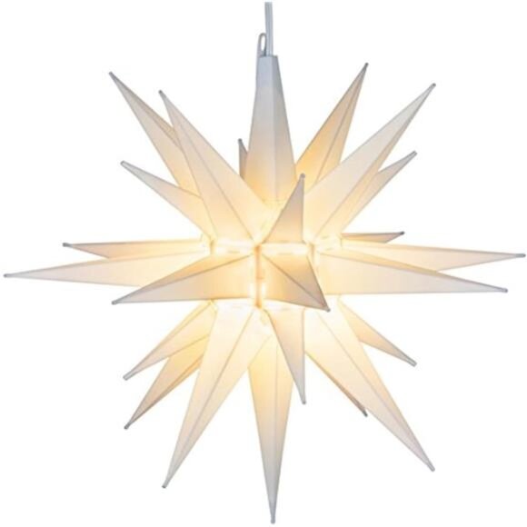 Logic 14” Bright White LED Moravian Star Tree Topper - Hanging Outdoor/Indoor - Picture 1 of 7